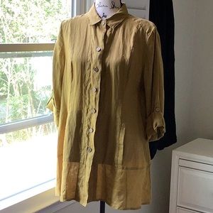 NWOT Soft surroundings gold linen tunic/jacket